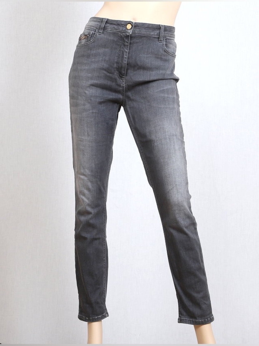 Elisabetta Franchi Women's Skinny Jeans in Washed Grey 32